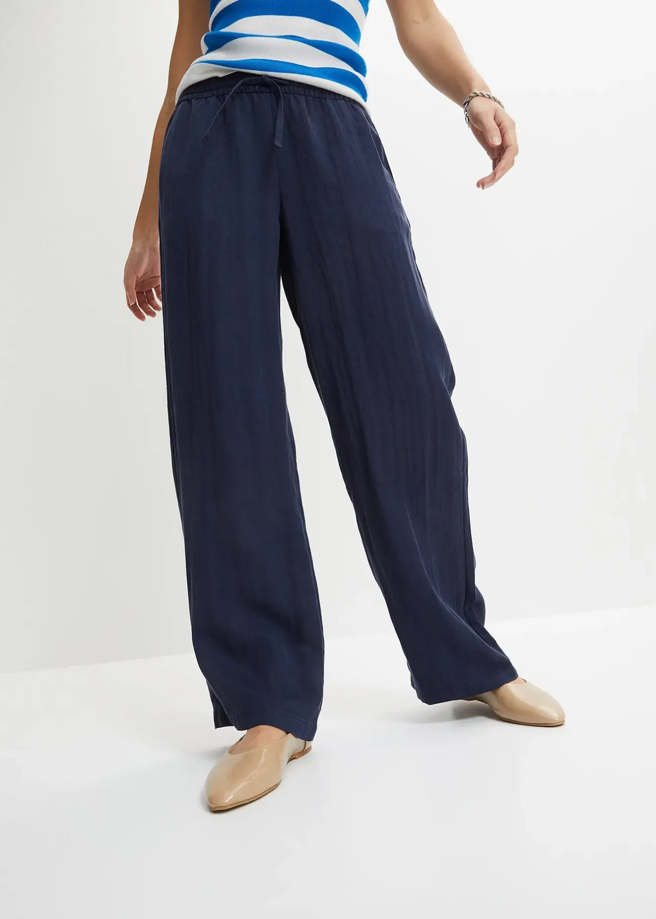 Femme bonprix Pantalons|Pantalon avec cordon de serrage