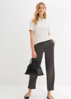 Femme bonprix Pantalons|Pantalon barrel en satin fluide