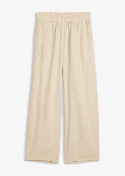bonprix Pantalon barrel léger en lin mélangé|Femme Deux Pièces & Ensembles|Pantalons