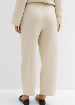 bonprix Pantalon barrel léger en lin mélangé|Femme Deux Pièces & Ensembles|Pantalons