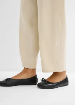 bonprix Pantalon barrel léger en lin mélangé|Femme Deux Pièces & Ensembles|Pantalons