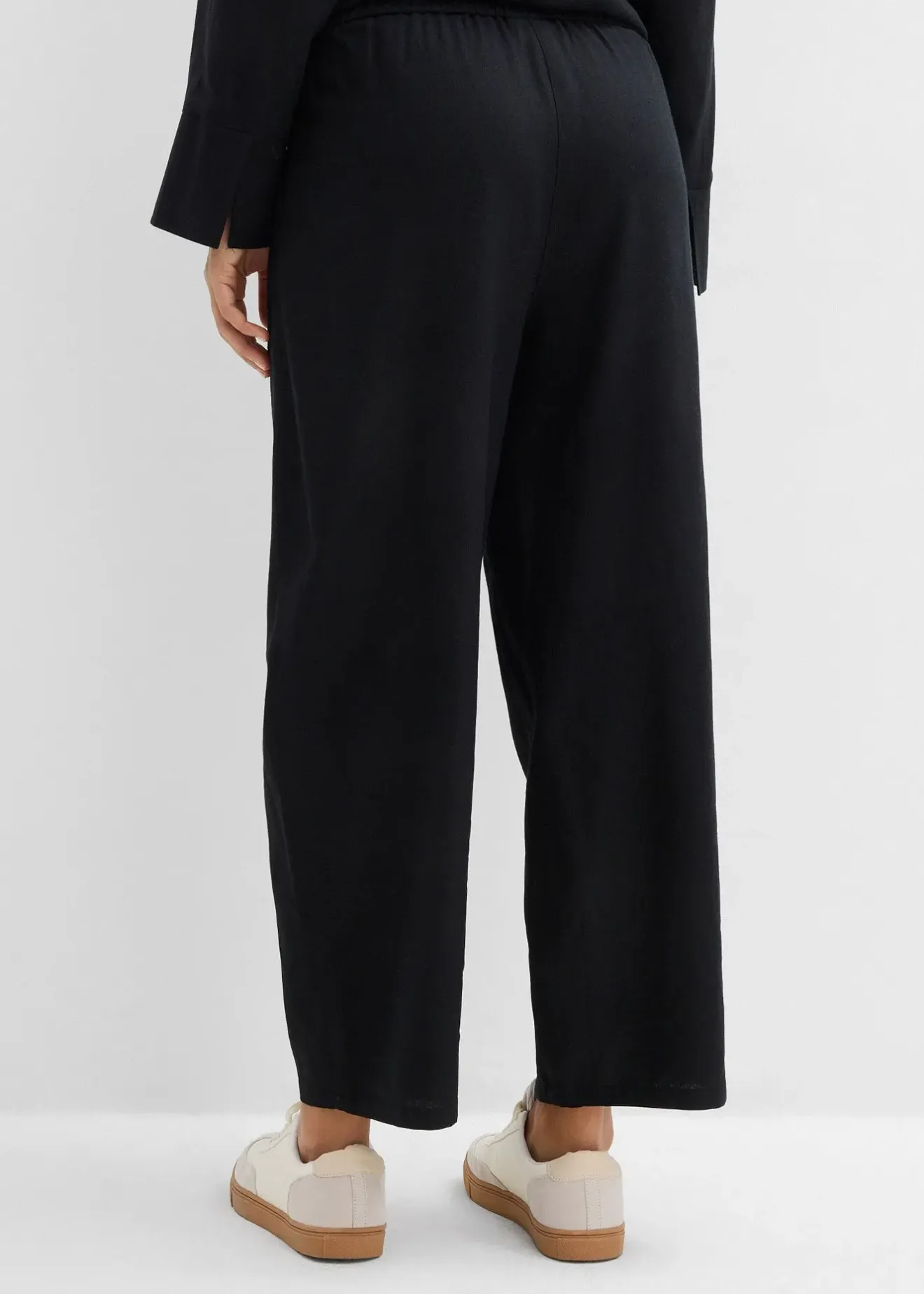 Femme bonprix Deux Pièces & Ensembles|Pantalons|Pantalon barrel léger en lin mélangé