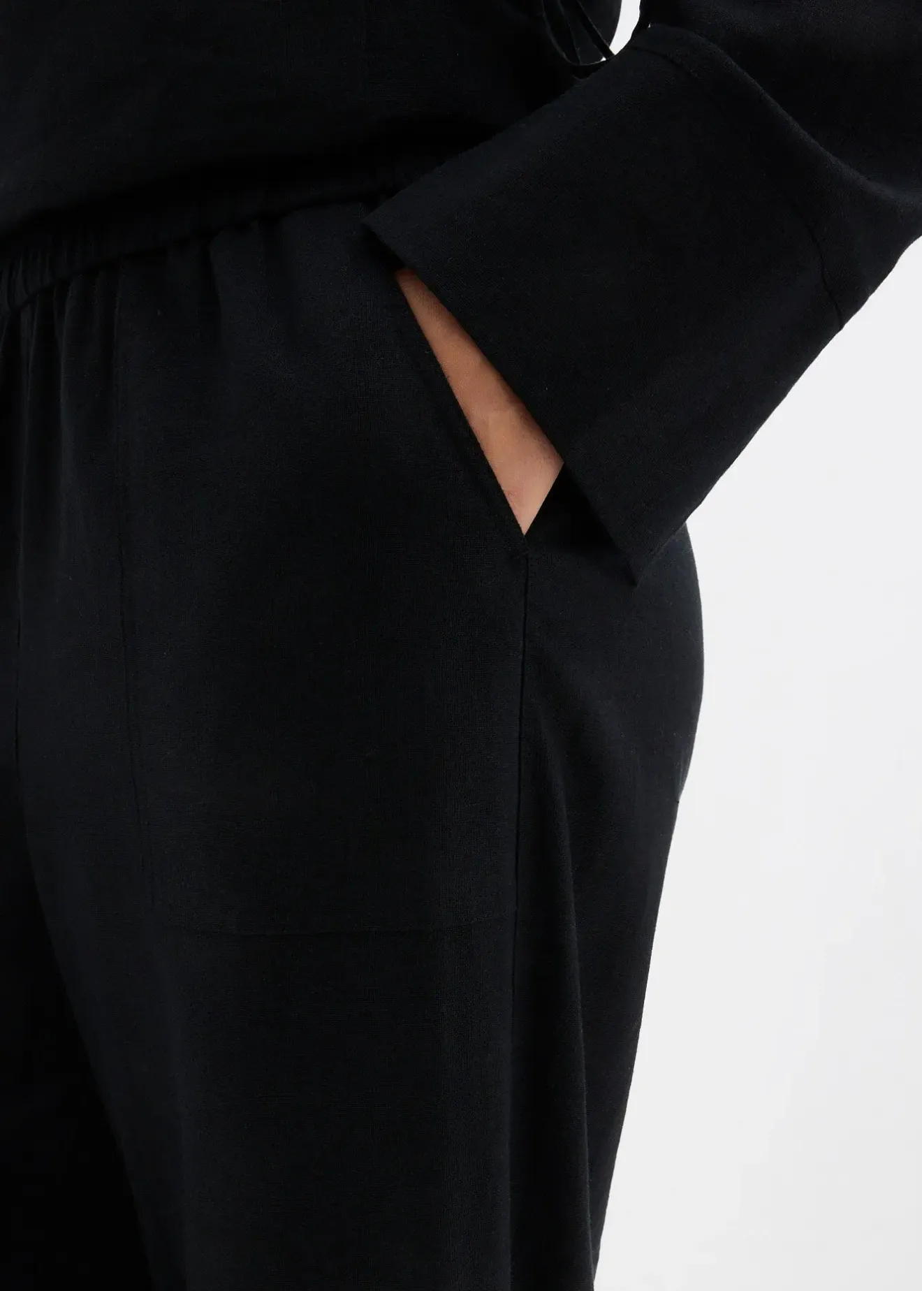 Femme bonprix Deux Pièces & Ensembles|Pantalons|Pantalon barrel léger en lin mélangé