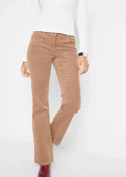 bonprix Pantalon bootcut en velours côtelé extensible|Femme Pantalons