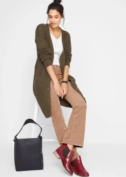 bonprix Pantalon bootcut en velours côtelé extensible|Femme Pantalons