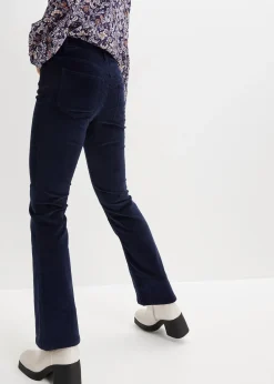 bonprix Pantalon bootcut en velours côtelé extensible|Femme Pantalons