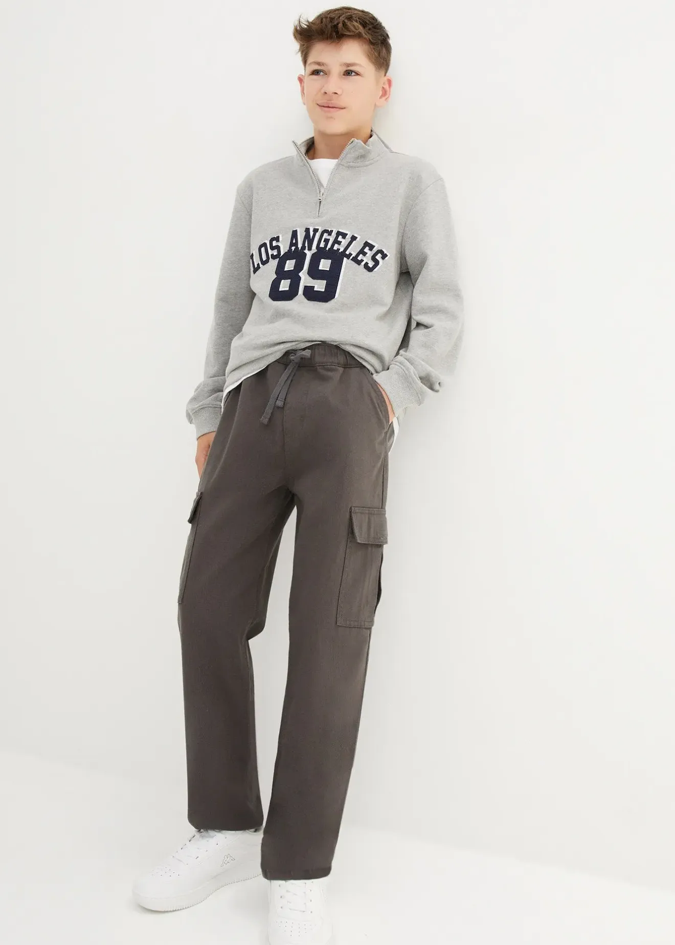 Enfant bonprix Vêtements Enfant|Garçons 9-16 Ans·Pantalons|Pantalon cargo 100% coton, coupe droite et loose