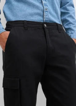 bonprix Pantalon cargo et loose à doublure chaude en flanelle et taille élastiquée, droit|Homme Vêtements Thermiques|Pantalons
