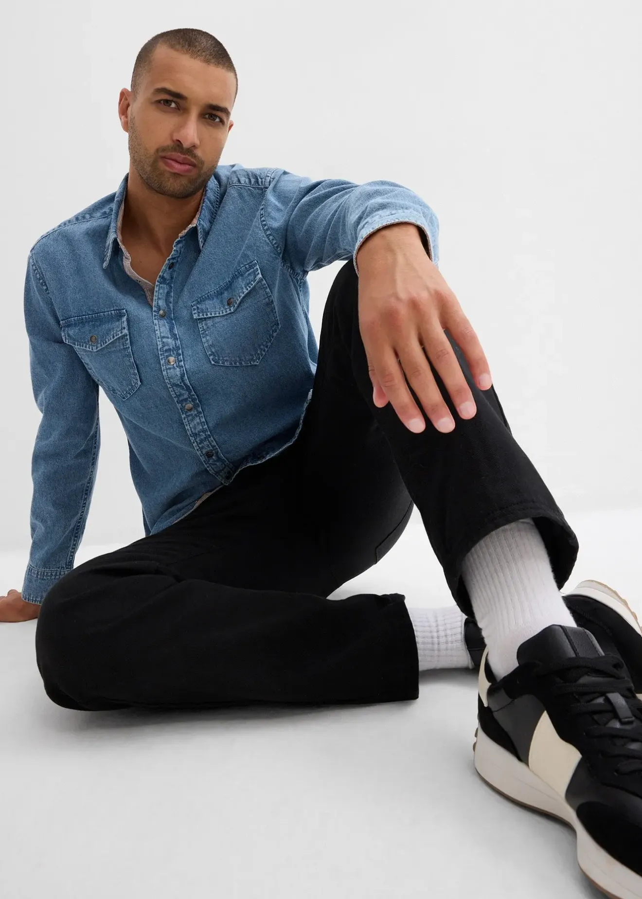 bonprix Pantalon cargo et loose à doublure chaude en flanelle et taille élastiquée, droit|Homme Vêtements Thermiques|Pantalons