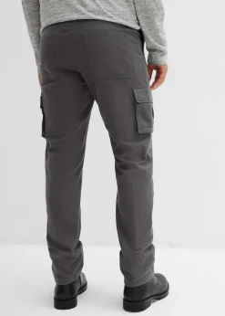Homme bonprix Vêtements Thermiques|Pantalons|Pantalon cargo et loose à doublure chaude en flanelle et taille élastiquée, droit