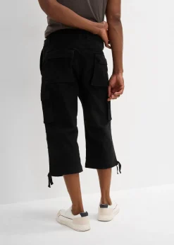Homme bonprix Pantalons|Pantalon cargo extensible et loose, longueur 3/4