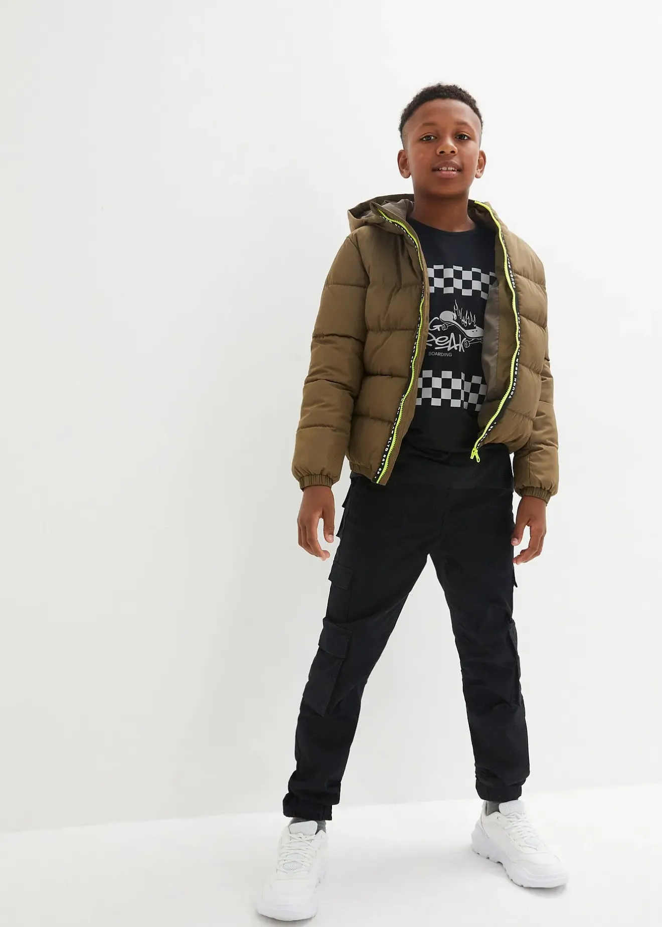 bonprix Pantalon cargo extensible, regular|Enfant Vêtements Enfant|Garçons 9-16 Ans·Pantalons