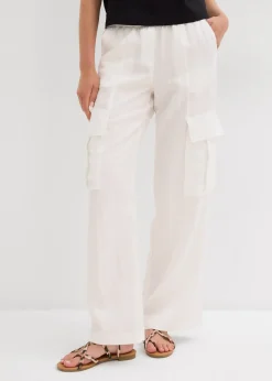 Femme bonprix Pantalons|Pantalon cargo fluide en Lyocell mélangé