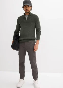 bonprix Pantalon cargo loose 100% coton, fuselé|Homme Pantalons