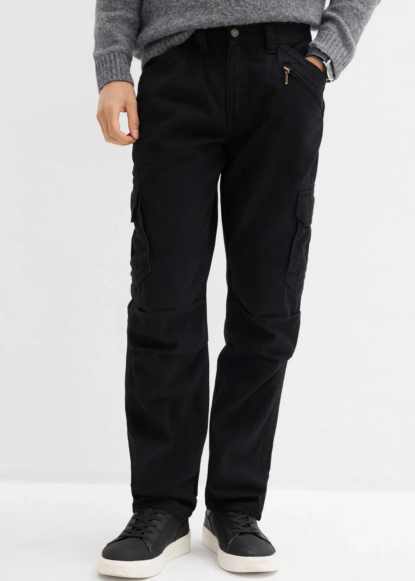 Homme bonprix Pantalons|Pantalon cargo loose et droit