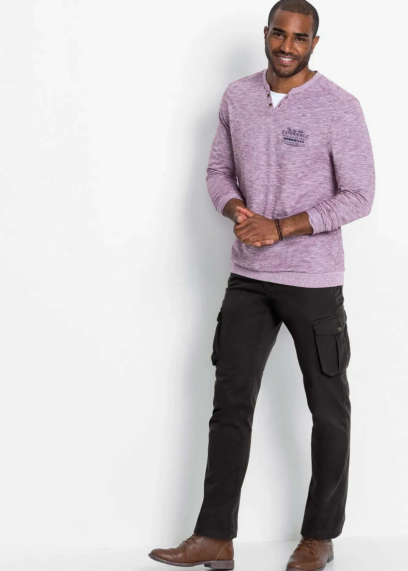 Homme bonprix Pantalons|Pantalon cargo regular et droit, taille élastiquée