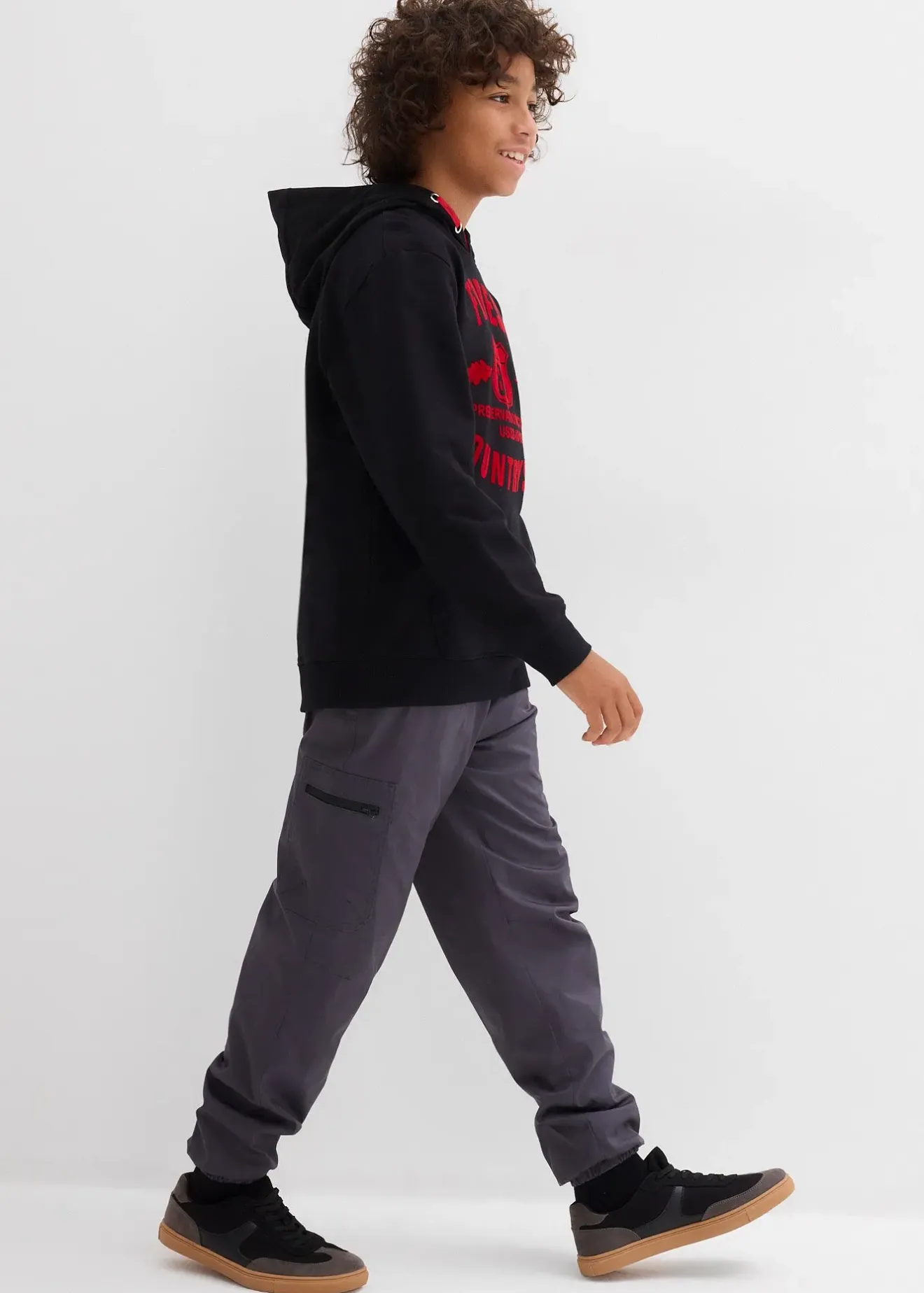 bonprix Pantalon cargo thermique doublé jersey, loose|Enfant Vêtements Enfant|Garçons 9-16 Ans·Vestes Outdoor