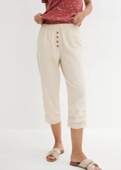 bonprix Pantalon carotte en lin et coton|Femme Pantalons