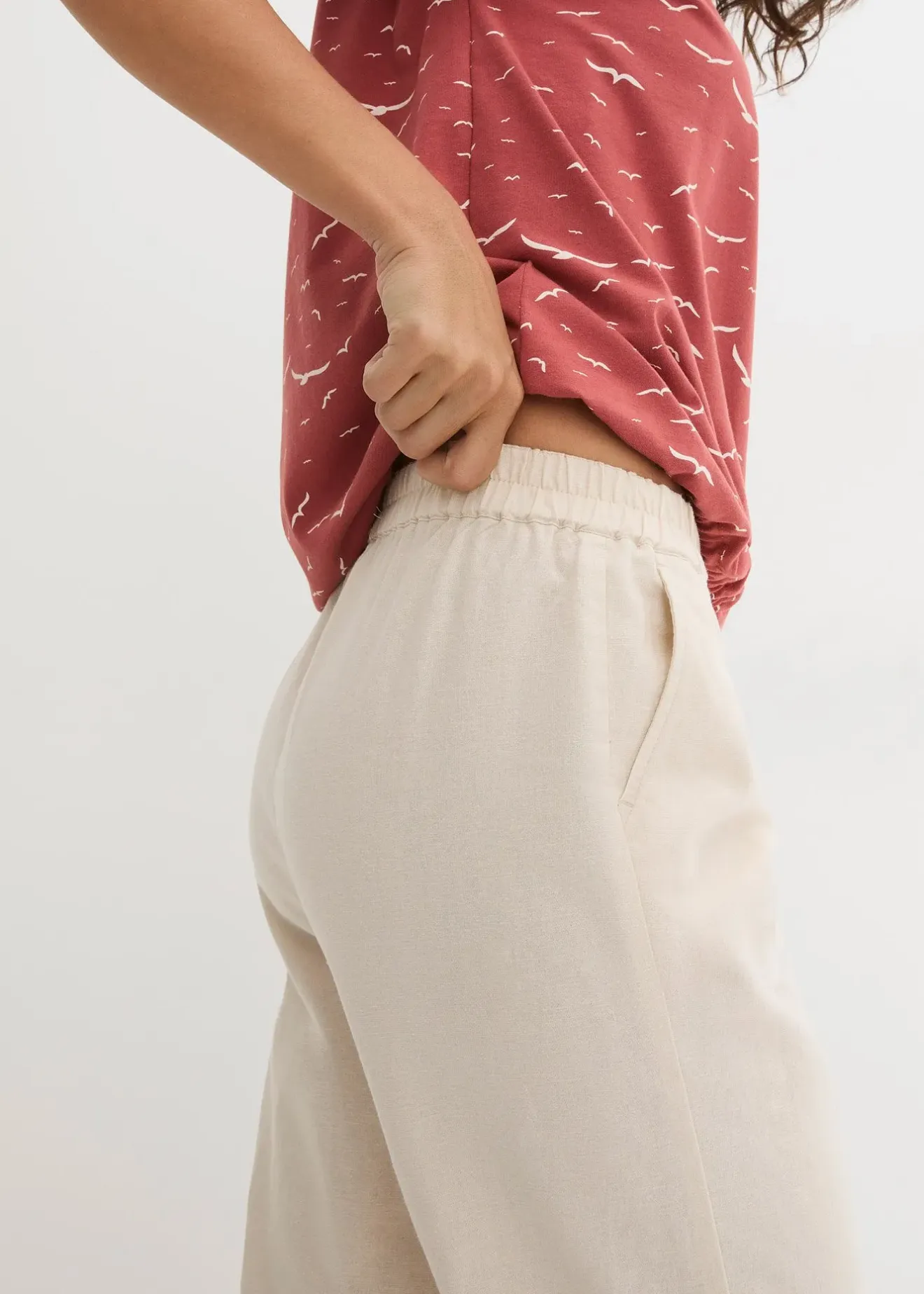 bonprix Pantalon carotte en lin et coton|Femme Pantalons