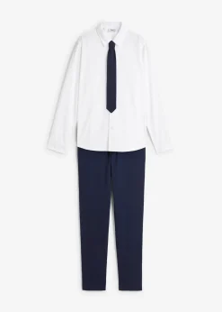 bonprix Pantalon chino, chemise manches longues et cravate (ens. 3 pces)|Enfant Vêtements Enfant|Garçons 9-16 Ans·Costumes & Chemises