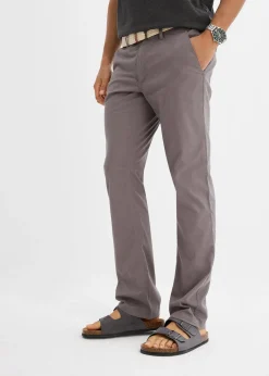 Homme bonprix Pantalons|Pantalon chino droit avec taille élastique et ceinture, regular