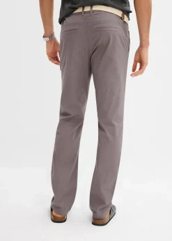 Homme bonprix Pantalons|Pantalon chino droit avec taille élastique et ceinture, regular