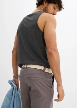 Homme bonprix Pantalons|Pantalon chino droit avec taille élastique et ceinture, regular