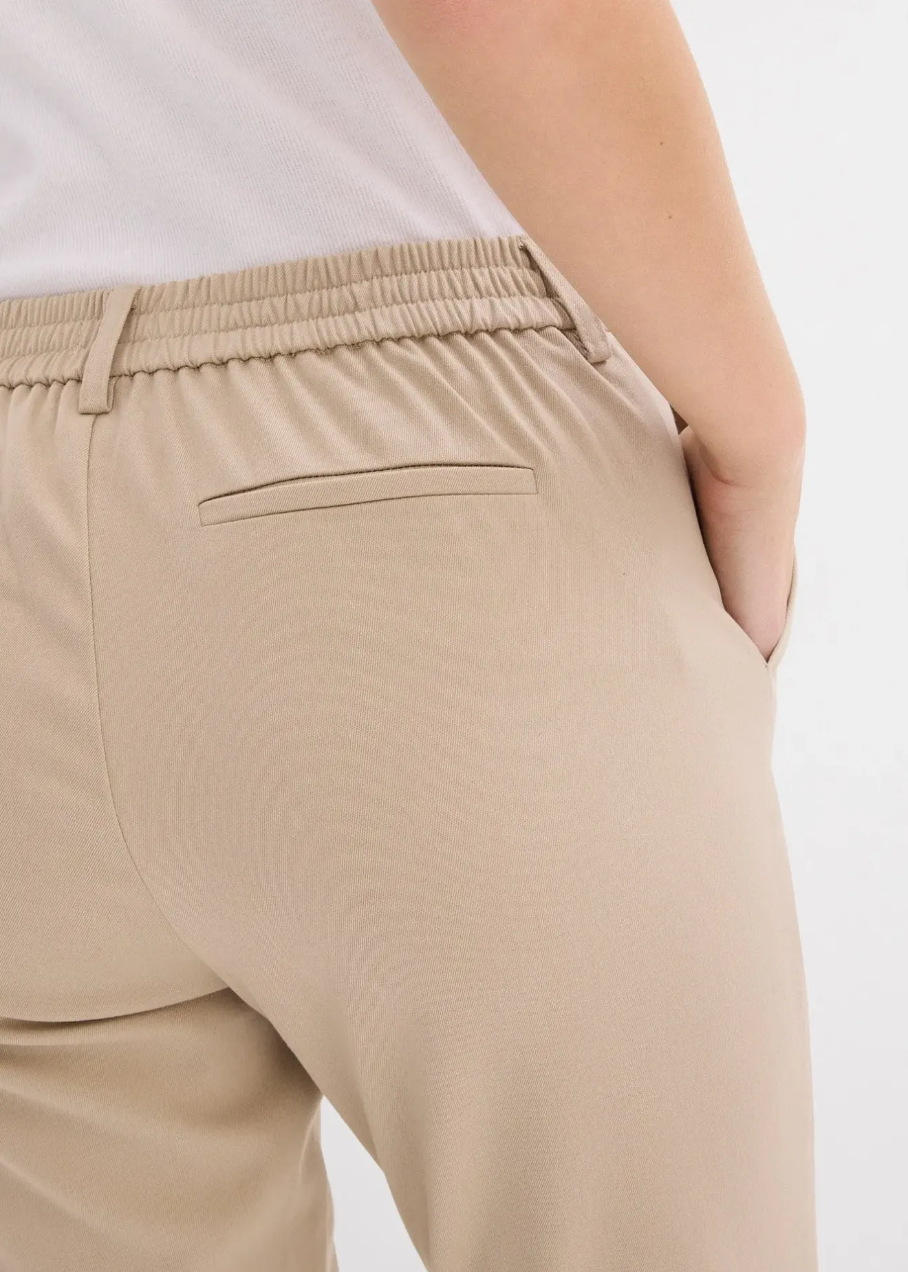 Femme bonprix Pantalons|Pantalon chino en viscose mélangée