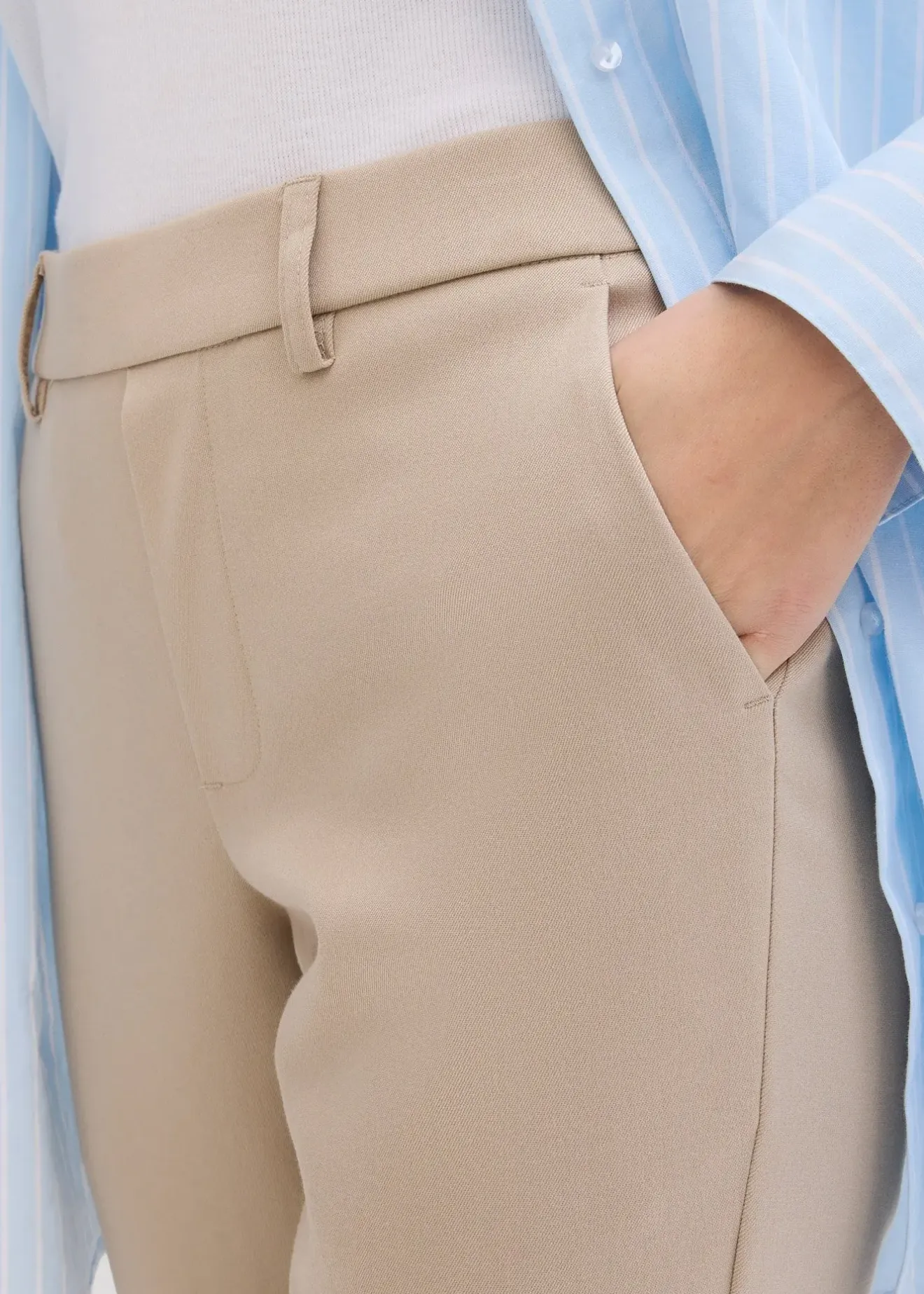 Femme bonprix Pantalons|Pantalon chino en viscose mélangée