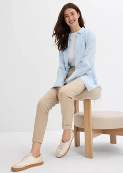 Femme bonprix Pantalons|Pantalon chino en viscose mélangée