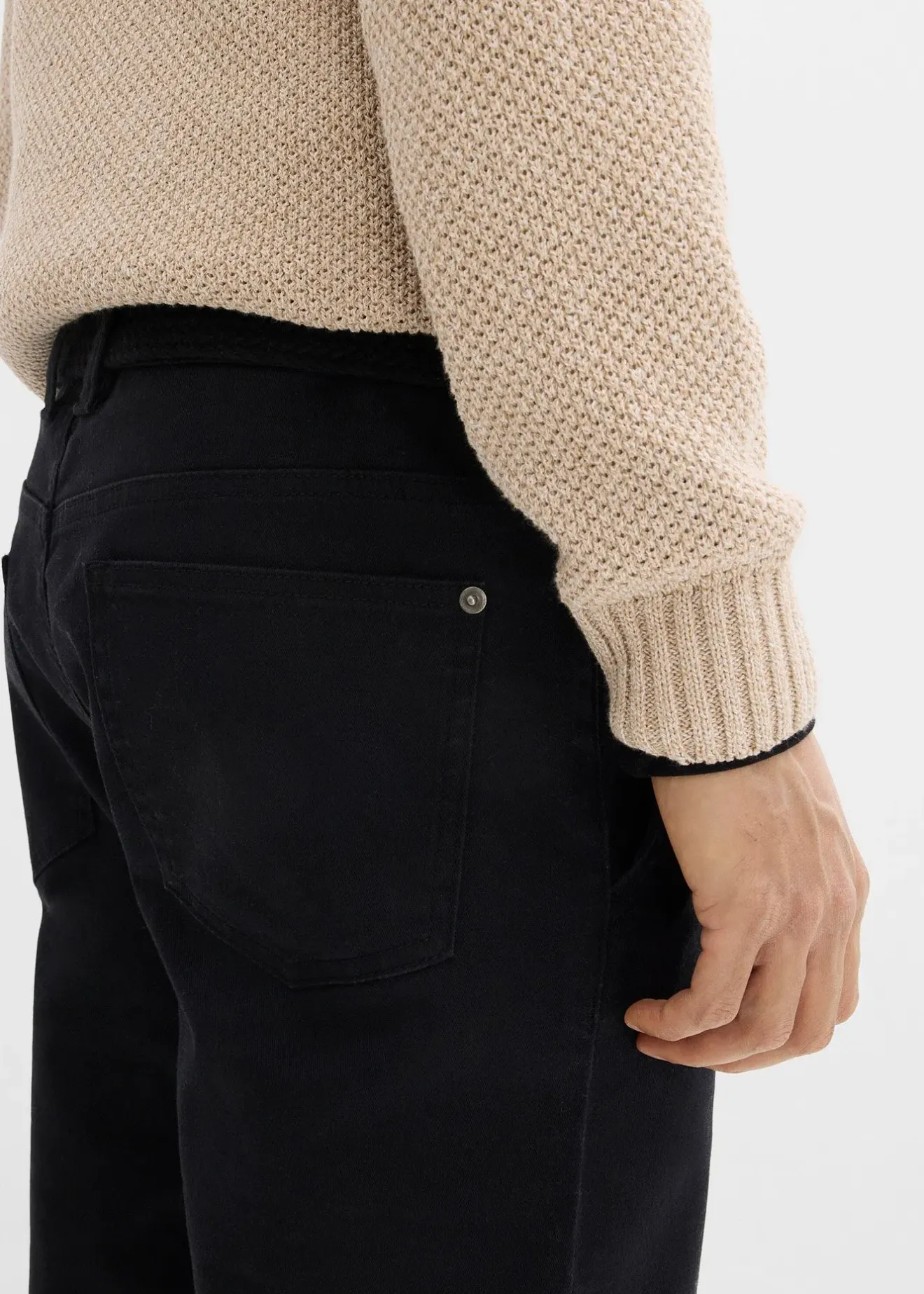 Homme bonprix Pantalons|Pantalon chino extensible regular avec taille élastique et ceinture, droit