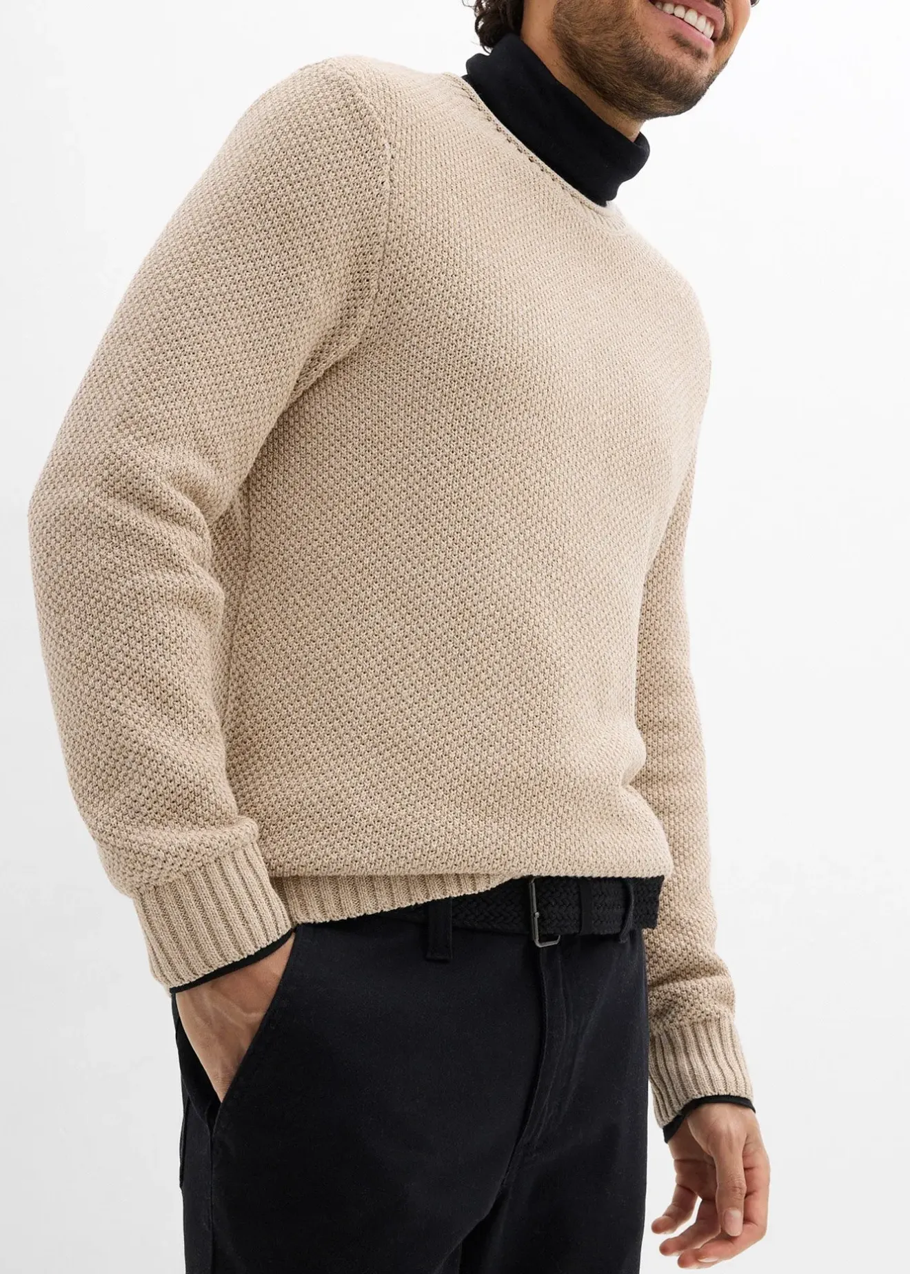 Homme bonprix Pantalons|Pantalon chino extensible regular avec taille élastique et ceinture, droit