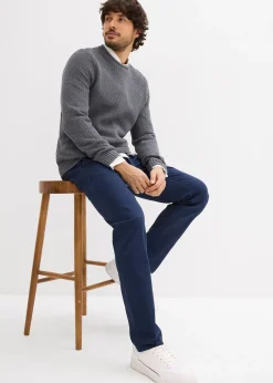 bonprix Pantalon chino extensible regular avec taille élastique et ceinture, droit|Homme Pantalons