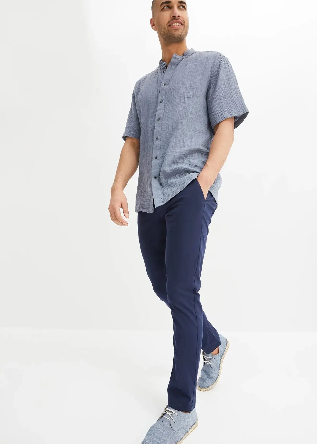 bonprix Pantalon chino extensible regular, coupe droite|Homme Pantalons