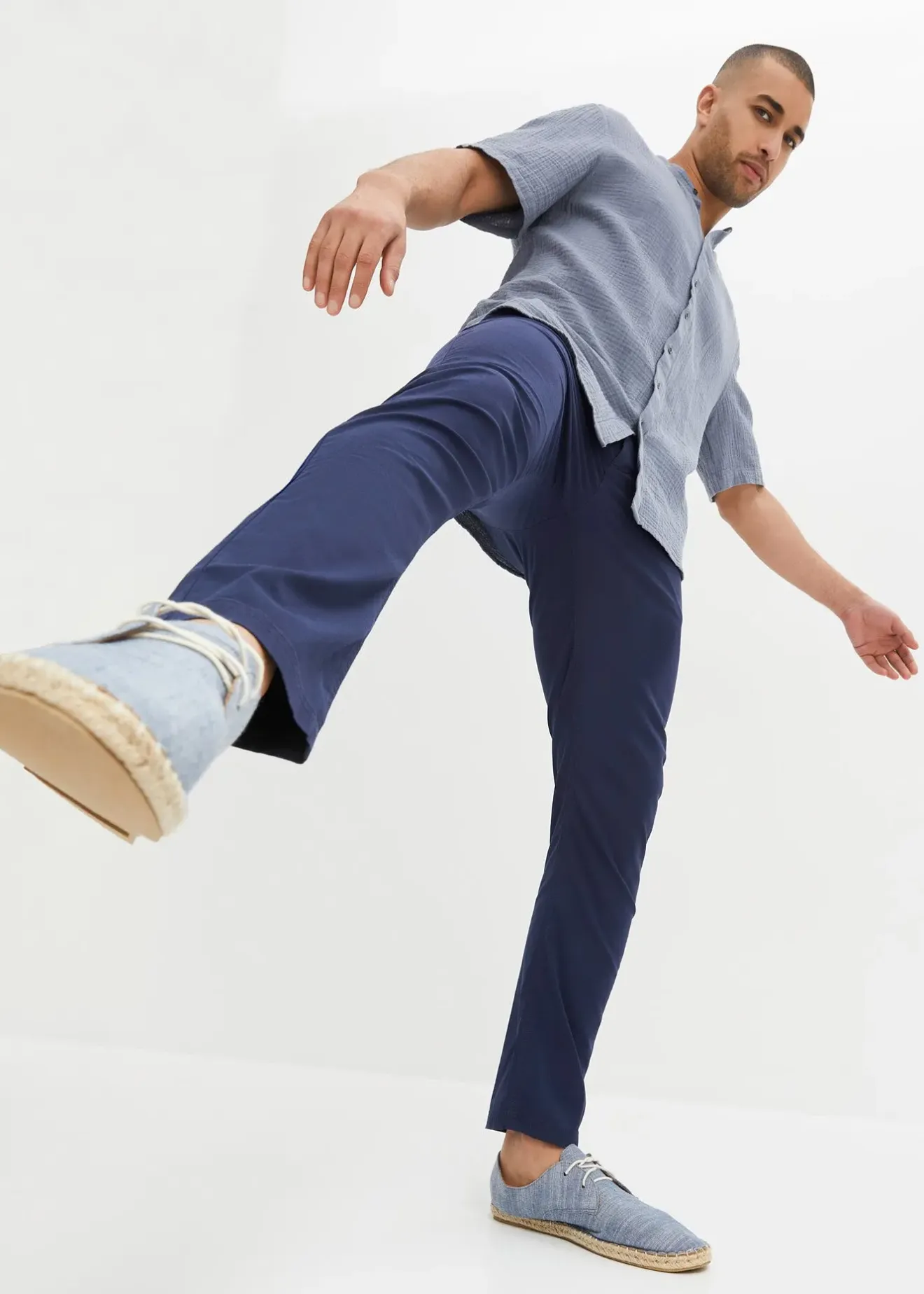 bonprix Pantalon chino extensible regular, coupe droite|Homme Pantalons