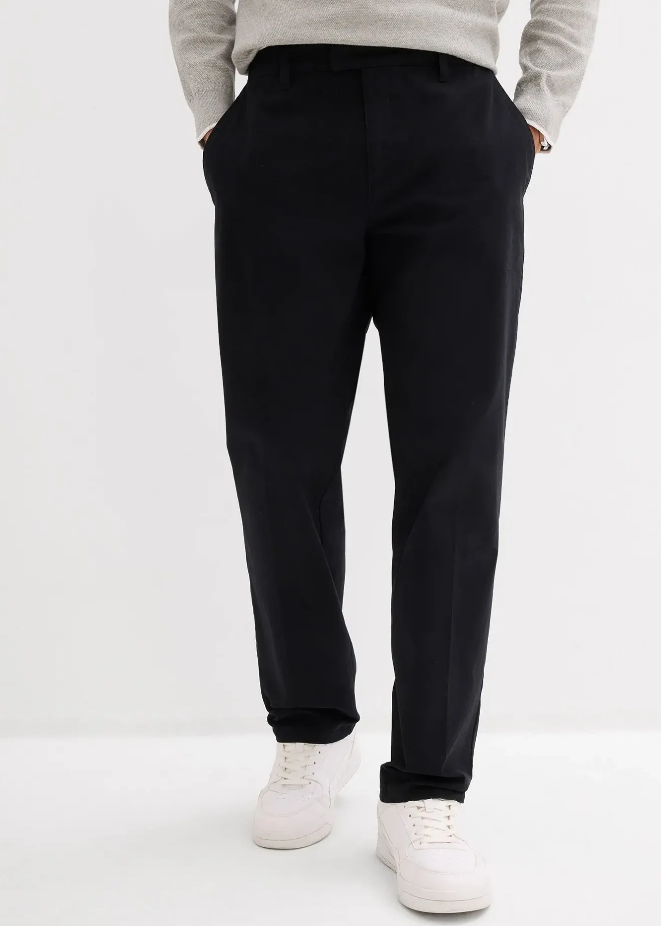 Homme bonprix Pantalons|Pantalon chino loose 100% coton, taille élastiquée