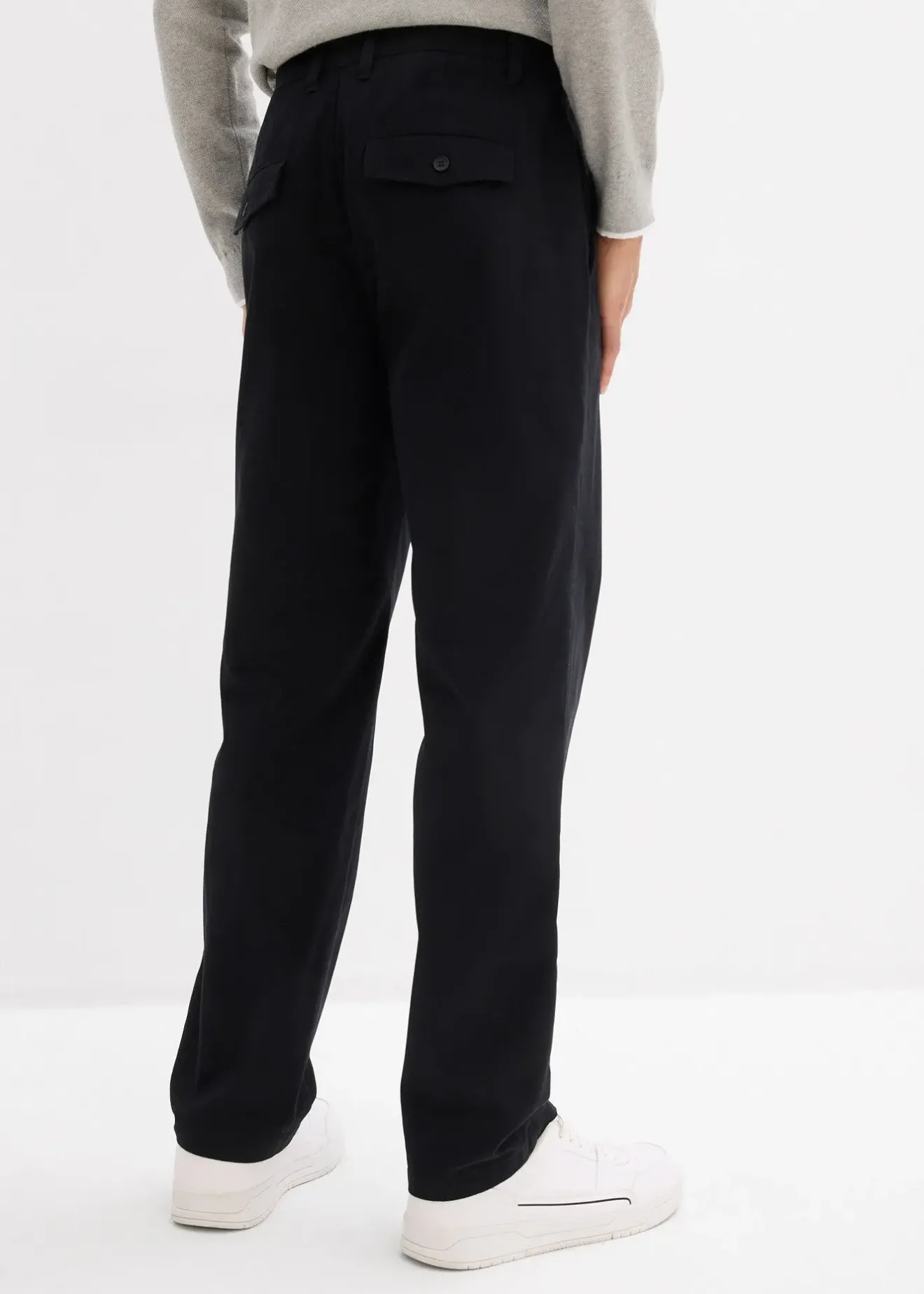 Homme bonprix Pantalons|Pantalon chino loose 100% coton, taille élastiquée