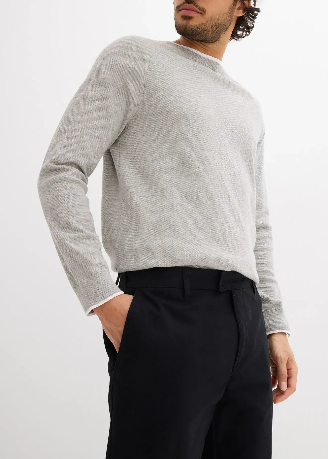 Homme bonprix Pantalons|Pantalon chino loose 100% coton, taille élastiquée