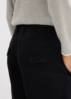 Homme bonprix Pantalons|Pantalon chino loose 100% coton, taille élastiquée