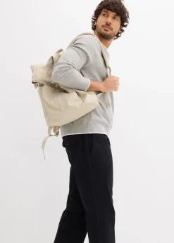 Homme bonprix Pantalons|Pantalon chino loose 100% coton, taille élastiquée