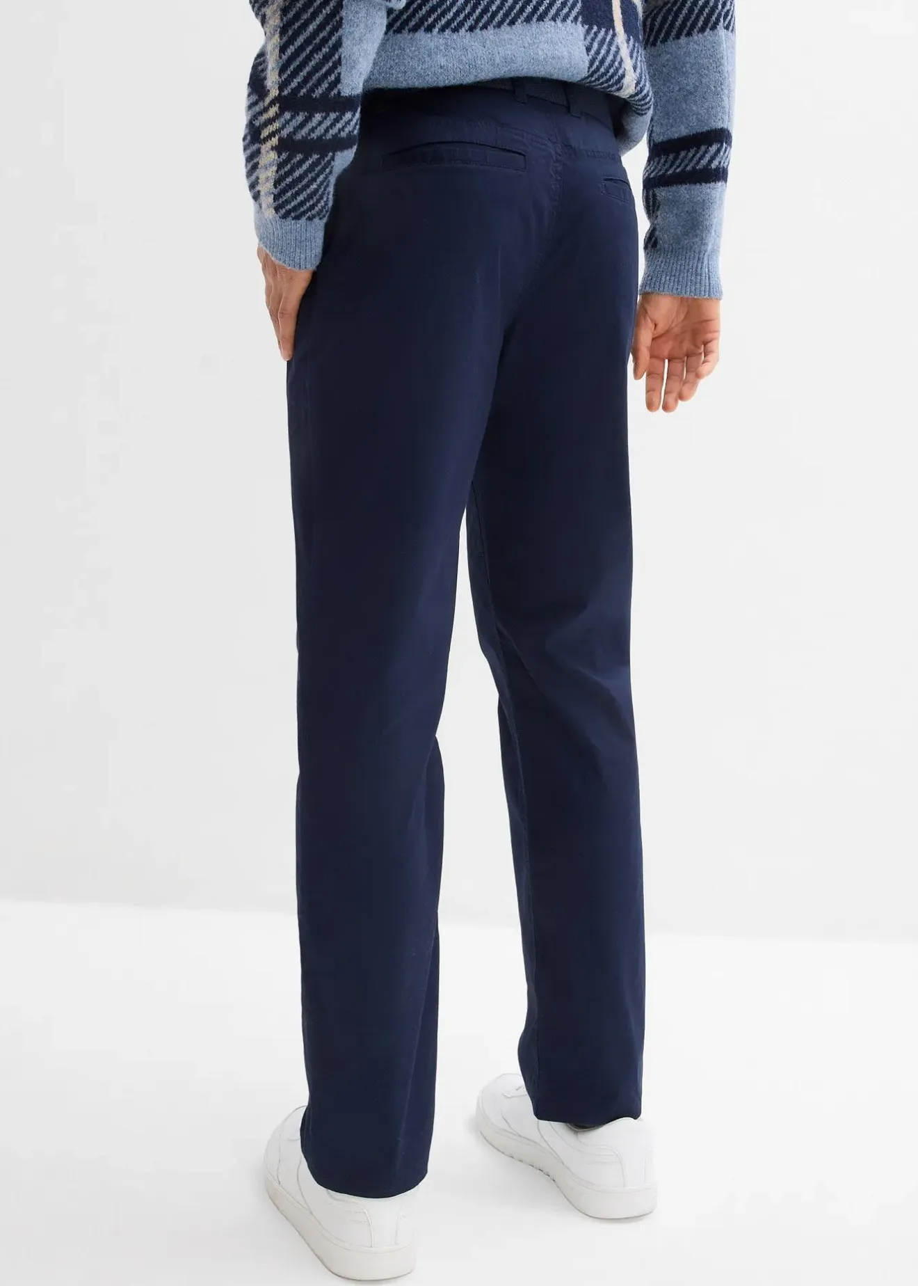 Homme bonprix Pantalons|Pantalon chino regular avec ceinture, taille élastiquée, droit