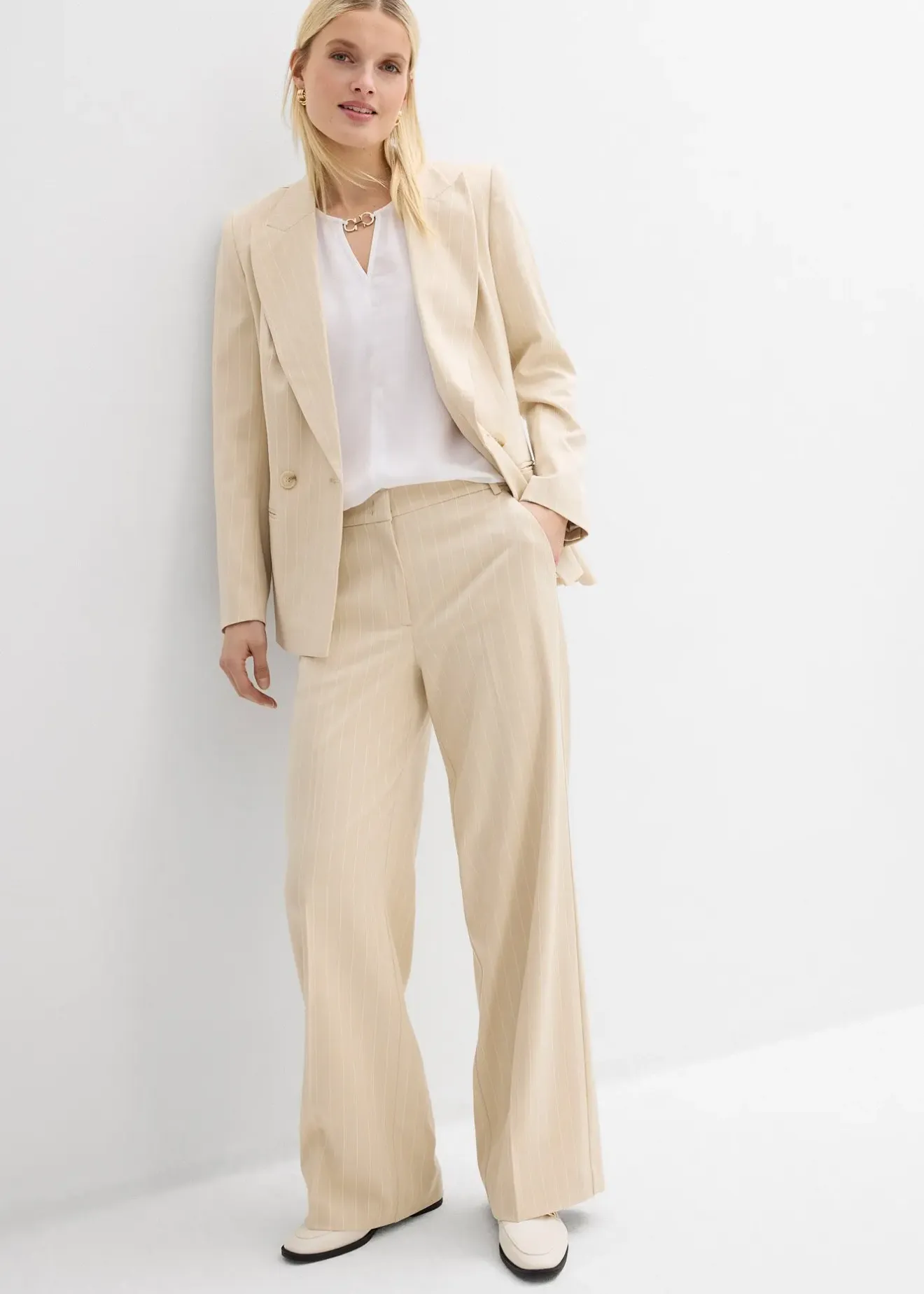 bonprix Pantalon de costume rayé|Femme Pantalons