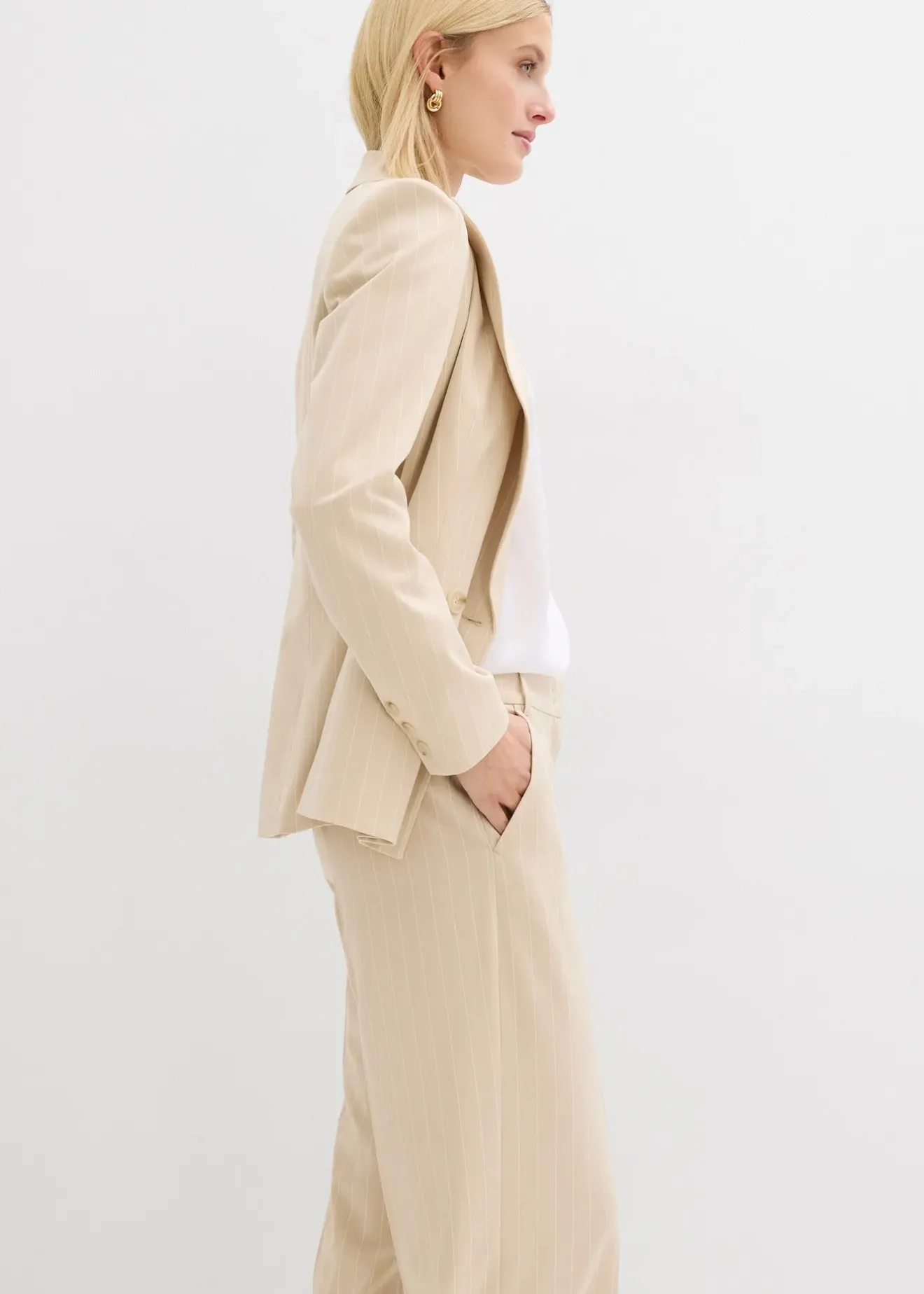 bonprix Pantalon de costume rayé|Femme Pantalons