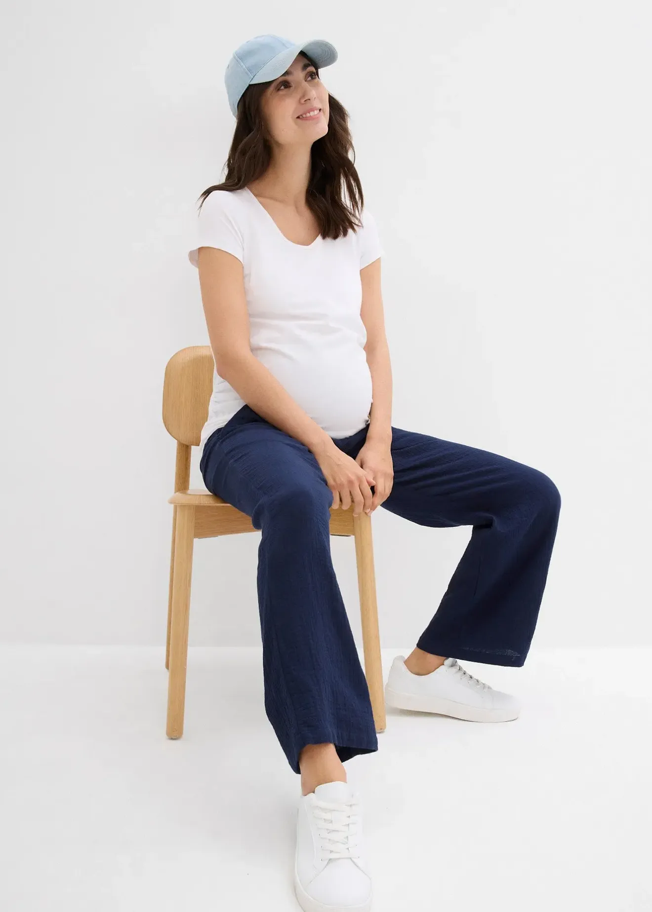 Femme bonprix Femme Enceinte|Pantalon de grossesse 100% gaze de coton, loose