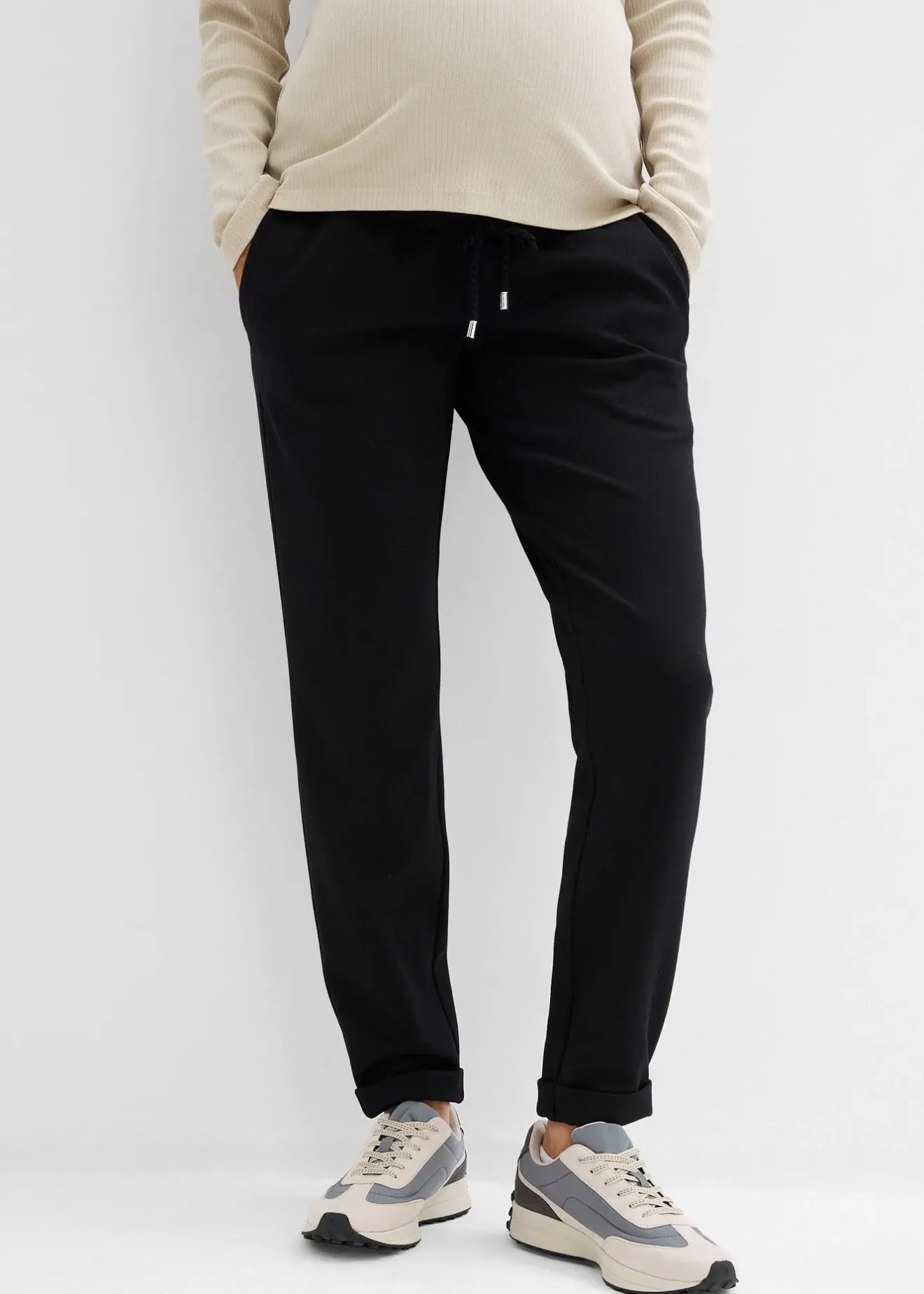 bonprix Pantalon de grossesse à taille élastiquée en jersey milano|Femme Femme Enceinte