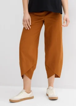 Femme bonprix Femme Enceinte|Pantalon de grossesse avec bandeau, en lin et coton