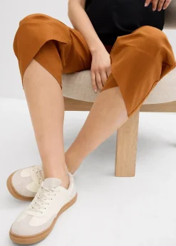 Femme bonprix Femme Enceinte|Pantalon de grossesse avec bandeau, en lin et coton