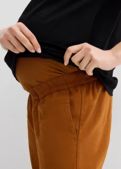 Femme bonprix Femme Enceinte|Pantalon de grossesse avec bandeau, en lin et coton