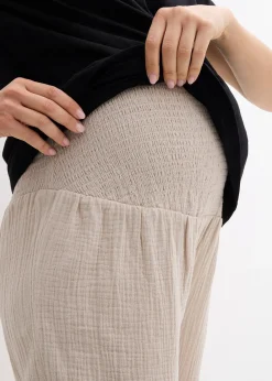 bonprix Pantalon de grossesse 2en1, 100% gaze de coton|Femme Femme Enceinte