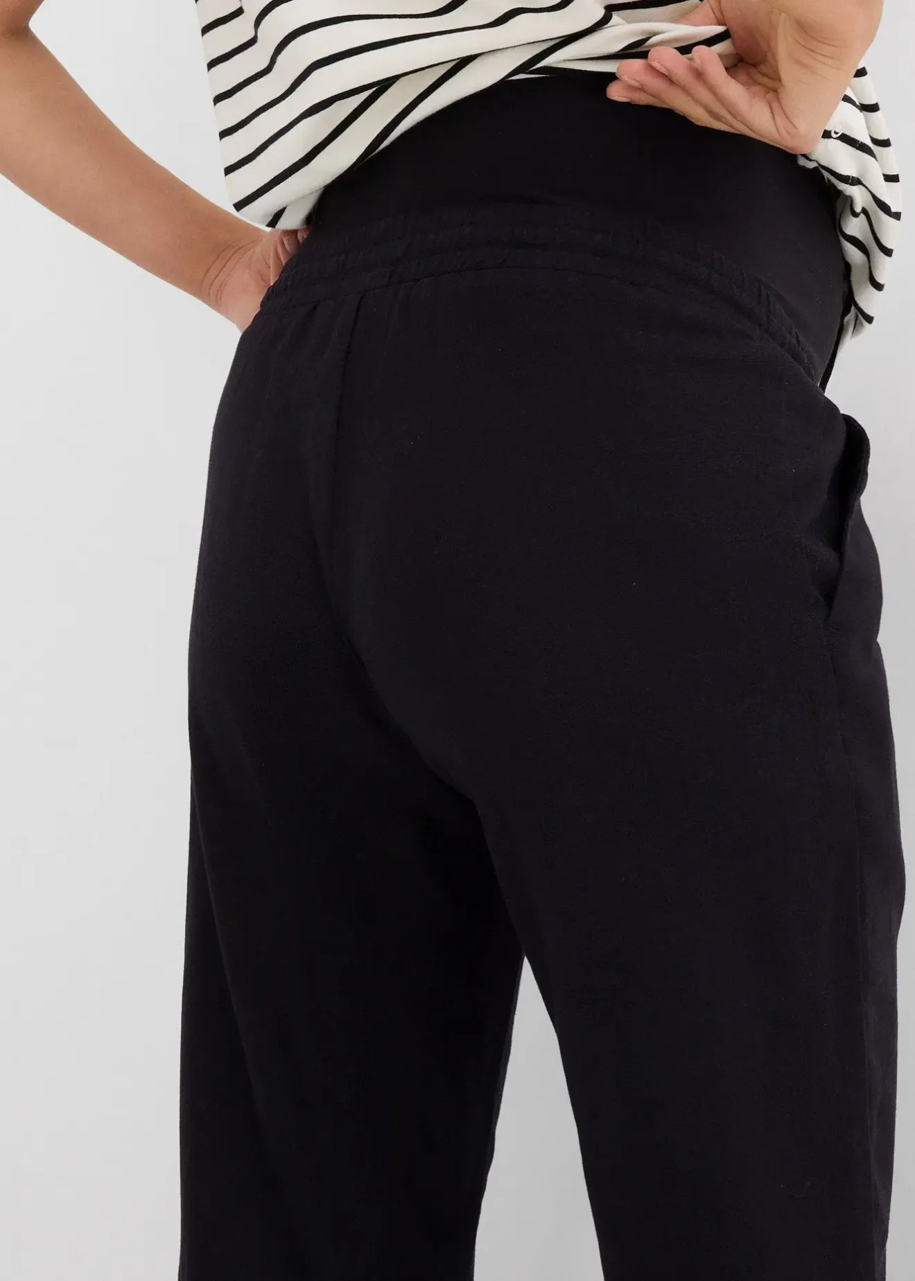 bonprix Pantalon de grossesse en lin majoritaire, droit|Femme Femme Enceinte